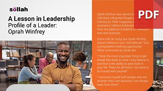 A Lesson in Leadership Profile of a Leader: Oprah Winfrey