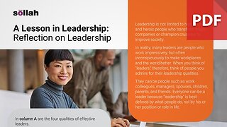 A Lesson in Leadership - Reflection on Leadership