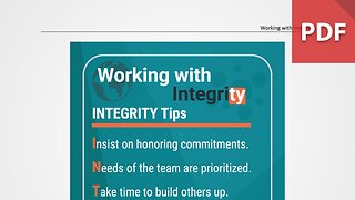 Discussion Card - Working with Integrity