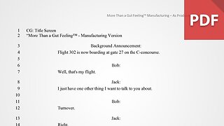 More Than a Gut Feeling (Manufacturing)
